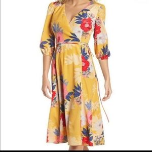Eliza j floral wrap dress